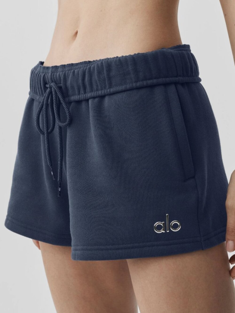 Alo Accolade Relaxed Fit French Terry Shorts In Navy - Women's Size Small - NWT